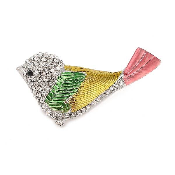 Bird Zinc Alloy Rhinestone Pins