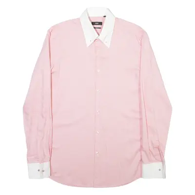 BOSS Mens Shirt Red Spotted Long Sleeve M