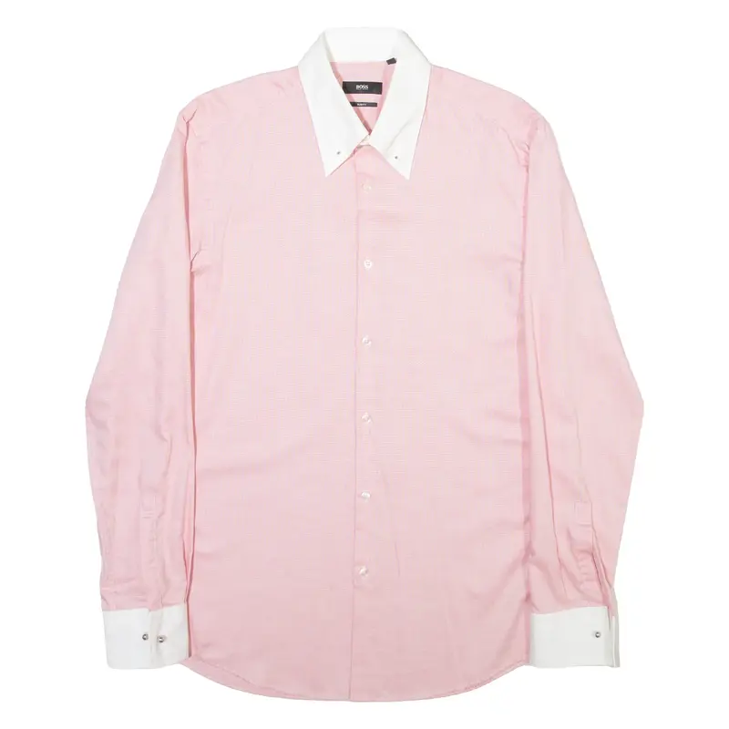 BOSS Mens Shirt Red Spotted Long Sleeve M
