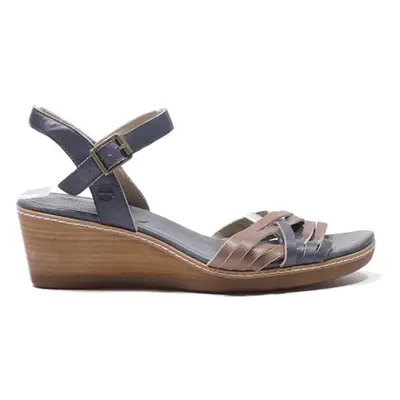 TIMBERLAND Wedge Heels Blue Leather Womens UK 6