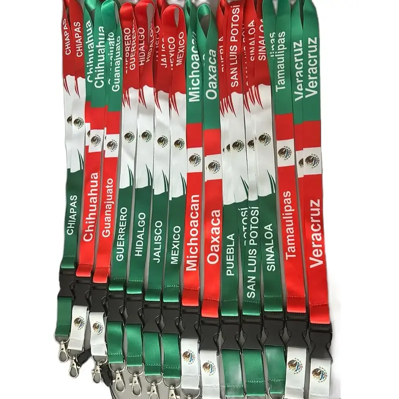 Mexico/ States Lanyard- Detachable Buckle with Hook detachable lanyard- Free ID/Card holder with purchase!