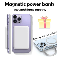 Magnetic Wireless Power Bank 5000mAh - Portable Charger with Type-C Cable, Fast Charging, and Lighting Input for iPhone 16/15...