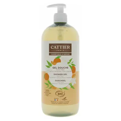 Cattier Organic shower gel with aloe vera, clementine, orange blossom, 1 litre