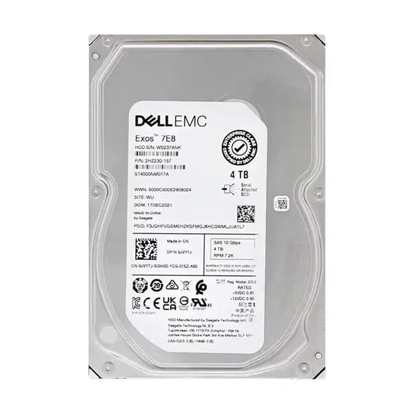 0JVYTJ Dell 4TB 12Gb/s SAS 7200 3.5-Inch Hard Drive