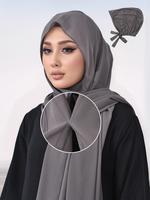 Women's Solid Color Magnetic Hijab, Casual Breathable Comfortable Instant Hijab for Daily Wear, Women's Islamic Clothing for ...