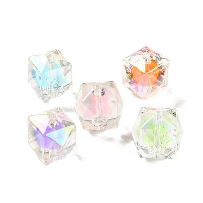 UV Plating Iridescent Transparent Acrylic Beads