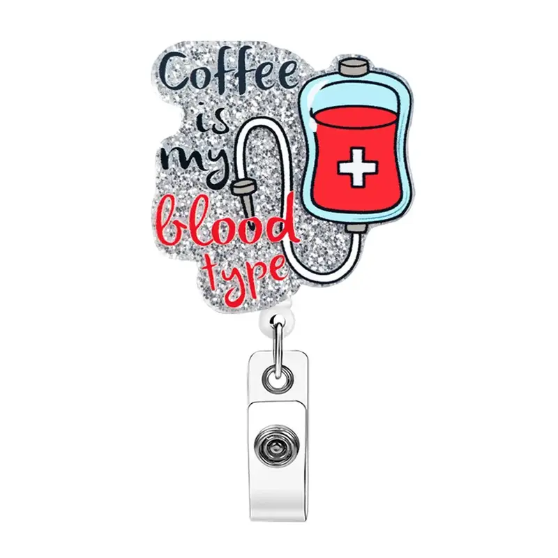 Creative Design ID Card Badge Holder, 1 Count Retractable Badge Reel, ID Card Badge Buckle for Nurse, Student, Worker, Office...