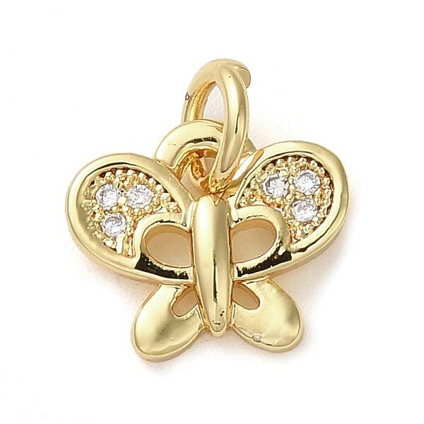 Brass Micro Pave Clear Cubic Zirconia Pendants