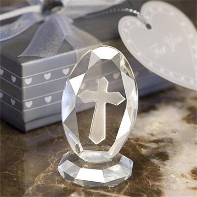 Transparent Glass Cross Ornament