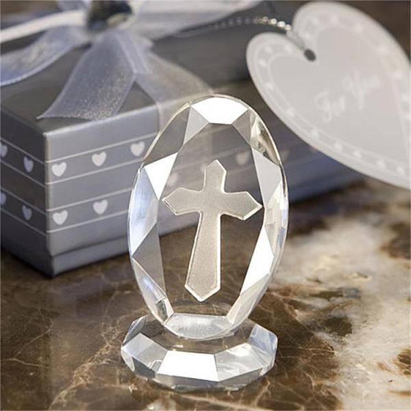 Transparent Glass Cross Ornament