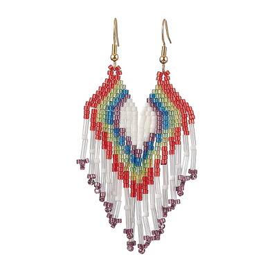 Boho 304 Stainless Steel with Glass Dangle Stud Earring