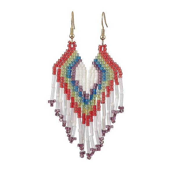 Boho 304 Stainless Steel with Glass Dangle Stud Earring