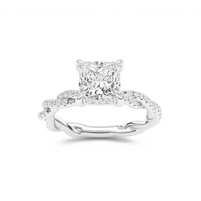 ChiraTan Princess Cut Lab Grown Diamond Engagement Ring | 18K White Gold 2 3/8 CT. TW.
