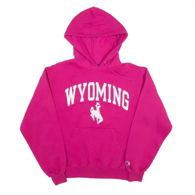 CHAMPION Wyoming USA Hoodie Pink Pullover Womens S