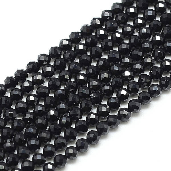 Natural Black Spinel Beads Strands