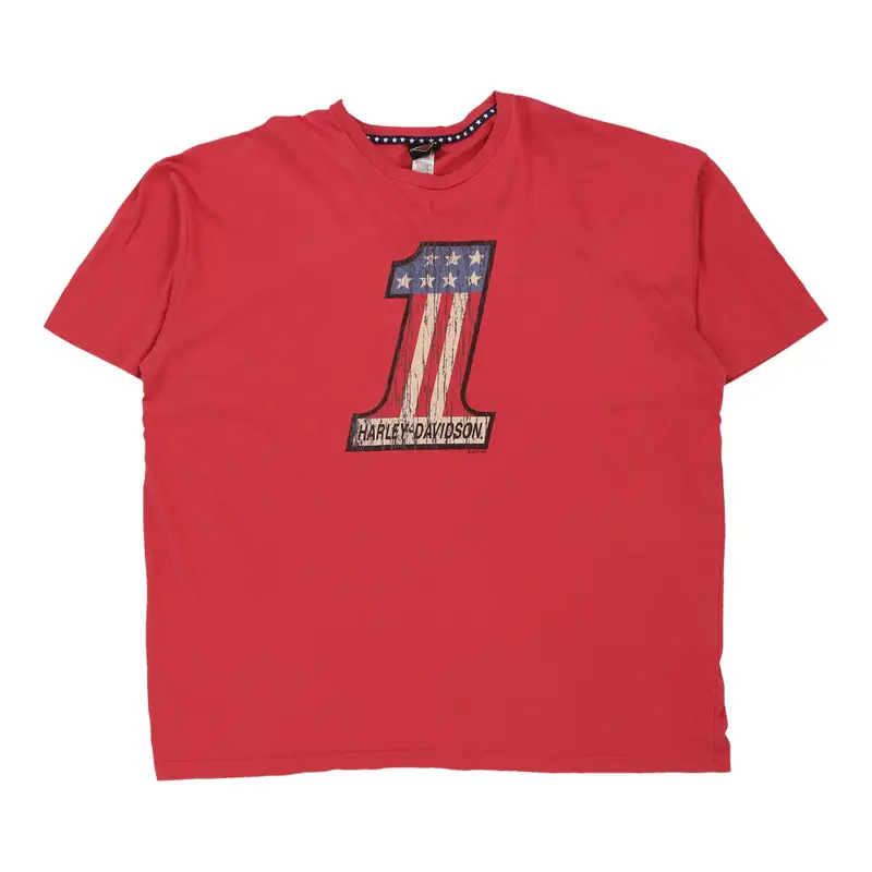 York, Pennsylvania Harley Davidson Graphic T-Shirt - 3XL Red Cotton