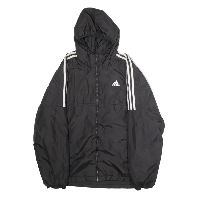 ADIDAS Insulated Mens Jacket Black Hooded L