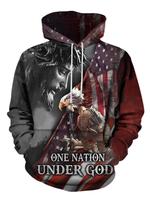 Men's All Over Print Pocket Drawstring Hoodie, Regular Fit Casual Long Sleeve Hooded Sweatshirt for Spring & Fall, Fashion Me...