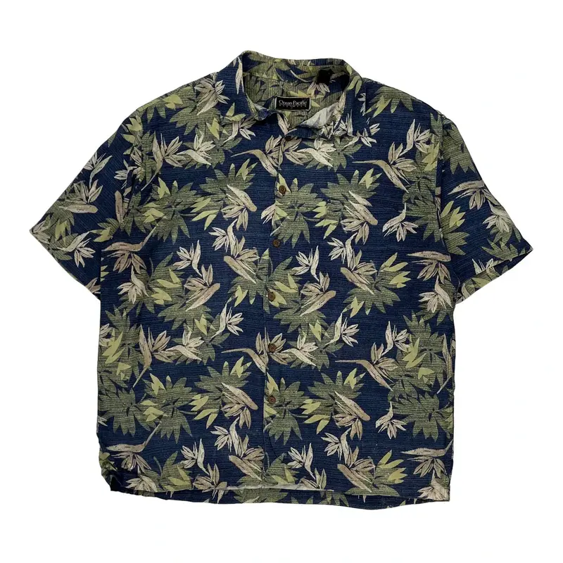 Ocean Pacific Hawaiian Shirt - XL Blue Viscose