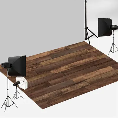 Aperturee Vintage Style Deep Brown Color Wood Floor Backdrop | Photography Floor Drops | Newborn Photography Flooring | Floor...