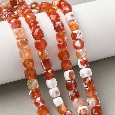 Natural Fire Crackle Agate Beads Strands