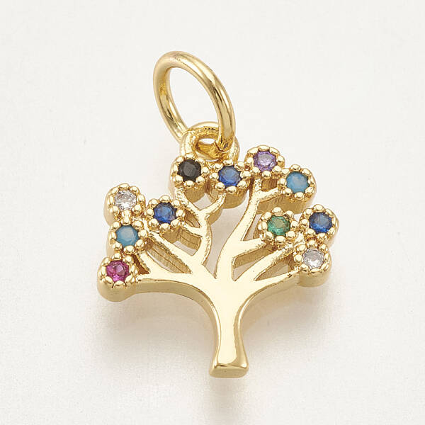 Brass Micro Pave Cubic Zirconia Charms