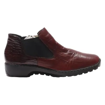 RIEKER Chelsea Boots Maroon Leather Womens UK 7