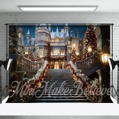 Luxurious Castle Photography Christmas Backdrop - Aperturee