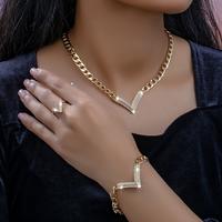 Dazzling Sparkling Jewelry Set - Chic V-Chain Design - Versatile for Daily Wear & Parties - Fashion Trendsetter Accessories f...