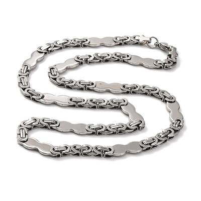 201 Stainless Steel Gourd Byzantine Chain Necklace