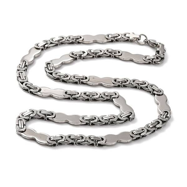 201 Stainless Steel Gourd Byzantine Chain Necklace