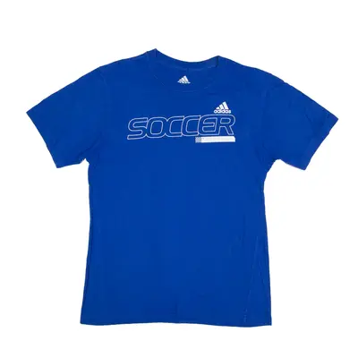 ADIDAS Soccer T-Shirt Blue Short Sleeve Mens S