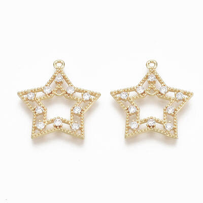 Brass Micro Pave Clear Cubic Zirconia Links