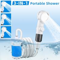 Portable Camping Shower Pump, 3 In 1 Upgrade Rechargeable Electric Camping Shower with 3 Spray Modes for Hiking, Traveling, P...