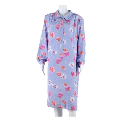 SCHRADER Womens Shift Dress Purple Floral Long Sleeve Midi UK 14