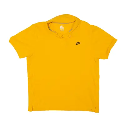 NIKE Polo Shirt Yellow Short Sleeve Mens M