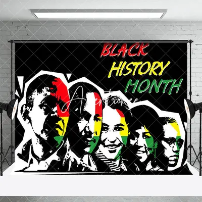 Aperturee Red Yellow Green Hero Black History Month Backdrop, 3X2FT(1MX0.6M), 14 USD, black history month backdrops, DMHD5Y79...
