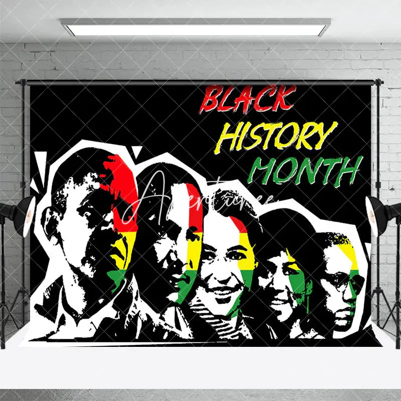 Aperturee Red Yellow Green Hero Black History Month Backdrop, 3X2FT(1MX0.6M), 14 USD, black history month backdrops, DMHD5Y79...