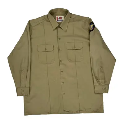 Dickies Shirt - XL Khaki Polyester Blend