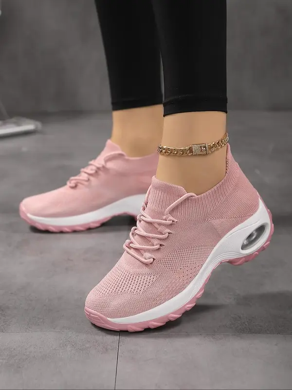 Women's Summer 2024 Casual Lace Up Low Top Running Shoes, Sporty Lightweight Breathable Comfortable Sneakers, Female Round To...