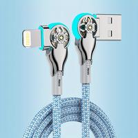 65W Dual Elbow Rotating Flash Charging Quick Data Cable for iPhone - Lightweight Mobile Cellphone Electronic Charger
