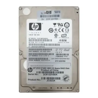 507119-003 HP 146GB 6Gb/s SAS 10000 2.5-inch Hard Drive