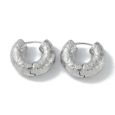 Texture Rings Brass Hoop Earrings for Women