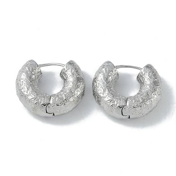Texture Rings Brass Hoop Earrings for Women