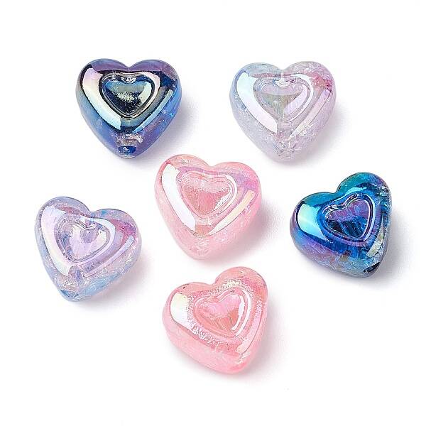 UV Plating Crack Acrylic Beads