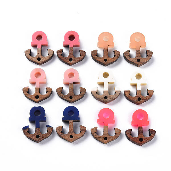 Opaque Resin & Walnut Wood Links Connectors