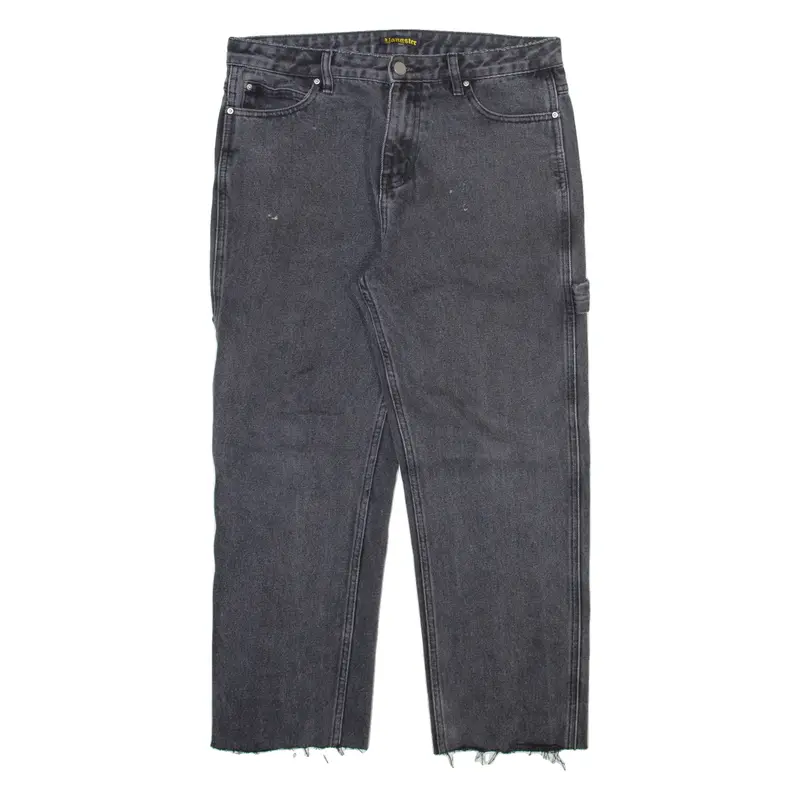 YOUNGSTER Carpenter Womens Jeans Grey Regular Straight Stone Wash W30 L24