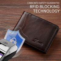Dante men's horizontal wallet, top layer cowhide, soft wallet clip, genuine leather, large capacity，Slim Wallet with RFID B...