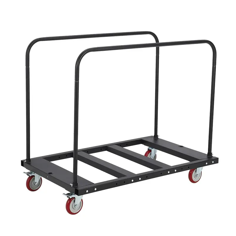 GARVEE 1500LB Heavy-Duty Folding Cart Table - Steel Frame w/Silent Wheels for Garage, Home & Warehouse Use (Black)