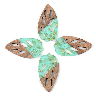 Transparent Resin & Walnut Wood Pendants